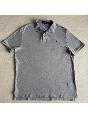 Polo Ralph Lauren Shirt Mens Large Gray Short Sleeve Pony Logo Soft Cotton Polo